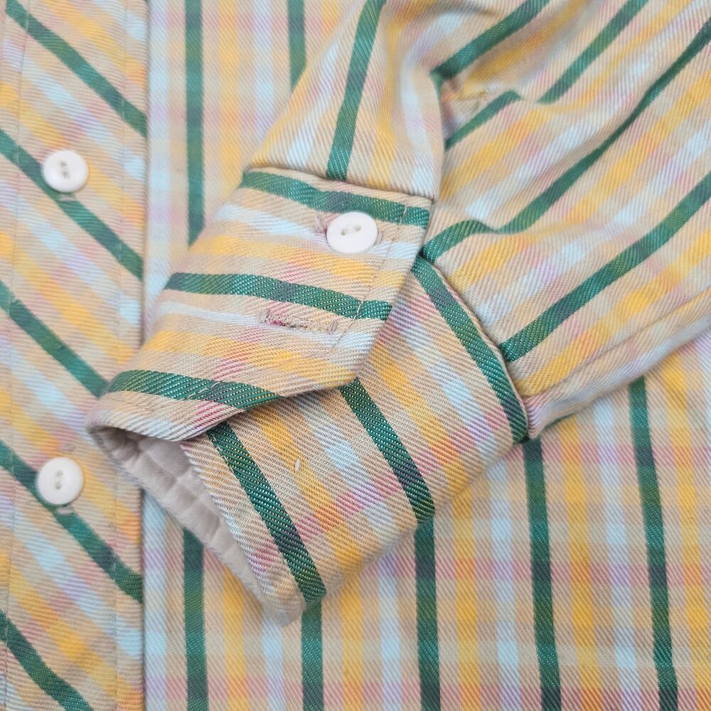 Western Quilt Yoke Plaid Shirt Men’s M VTG 70's Ranch wear Boho Frontier Prairie - Picture 5 of 9